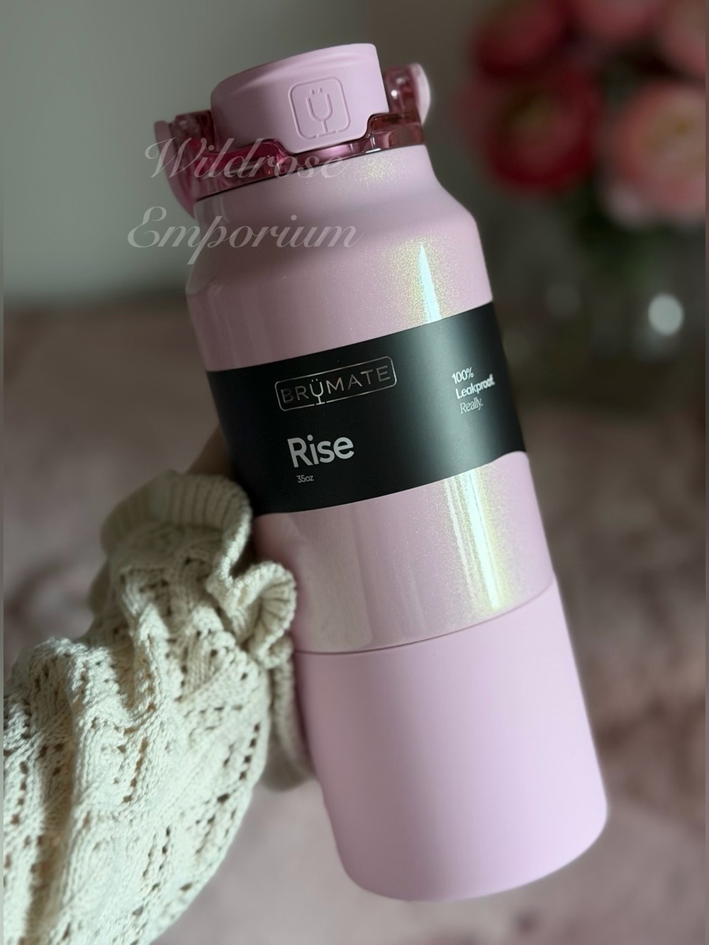 Brumate Petal Pink Shimmer Rise Tumbler 35OZ Light Blush Pastel Pink BNWT 🌸